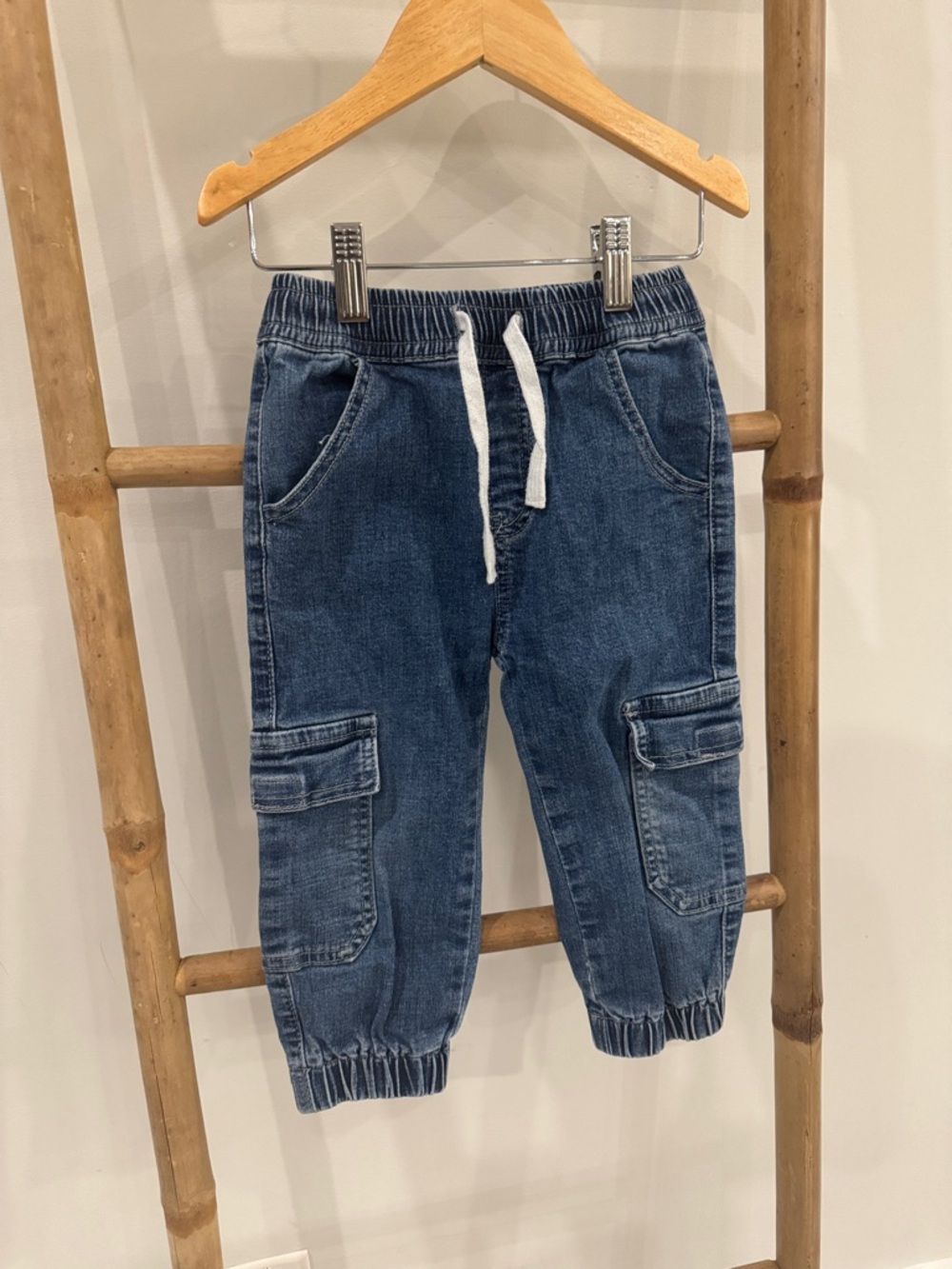 Little Bipsy Denim Cargo Jogger Pants - Blue